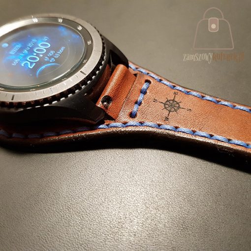 Skórzany pasek do smartwatch gear 3 logo