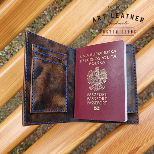 Skórzany portfel męski paszport