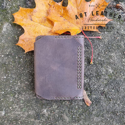 Mały portfel skórzany handmade 09 tył